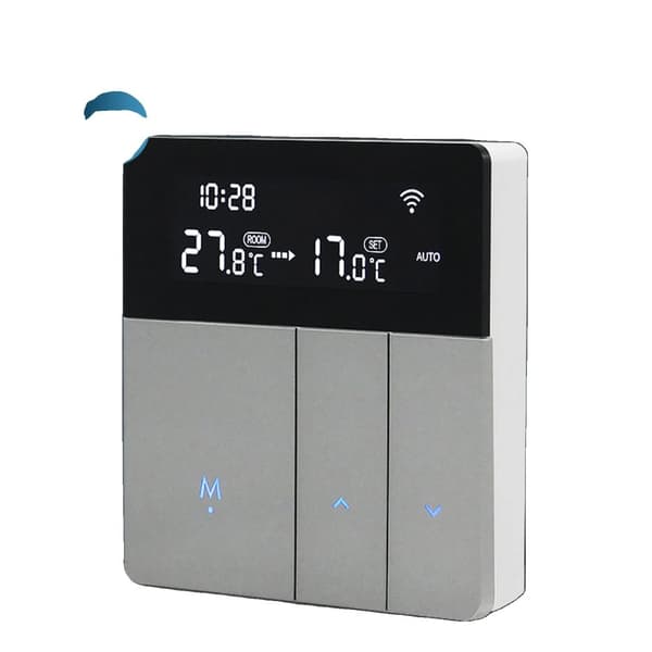 Smart termostat, stort LCD-skærm, APP- og stemmestyring, temperaturindstilling 5-60°C,110-240V
