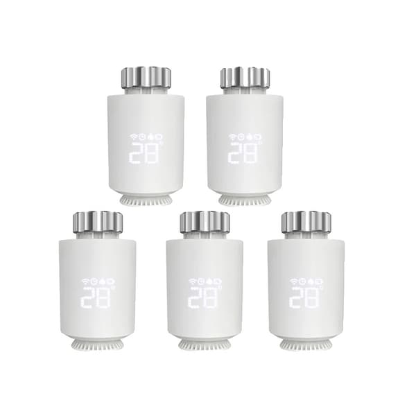 Tuya ZigBee Radiatoraktuator, 2,4GHz frekvens, kompatibel med Alexa och Google Home,5PCS Ingen gateway