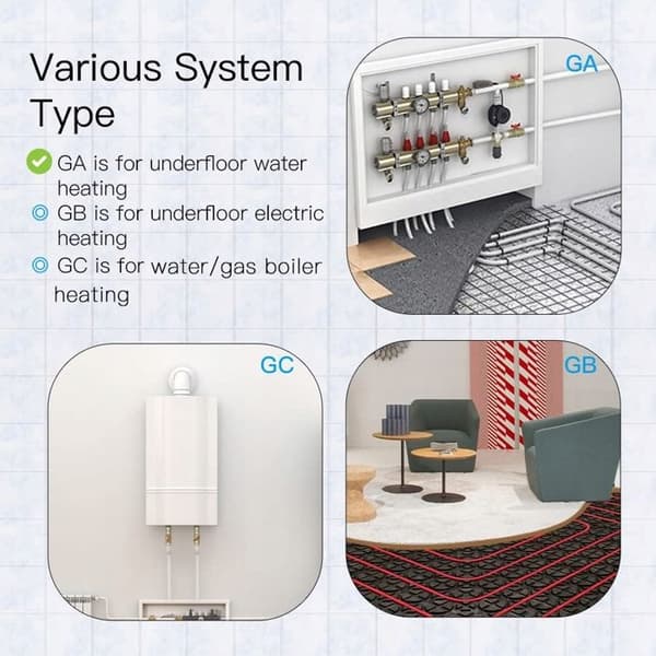 Termostat WiFi - ARHATREYA - LCD-Touchskärm - Golvvärme - Kompatibel med Alexa/Google Home