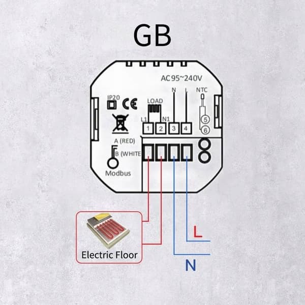 Termostat Wi-Fi - ARHATREYA - BHT 8000 GB - LCD-skärm 4,8'' - Elgolvvärme 16A