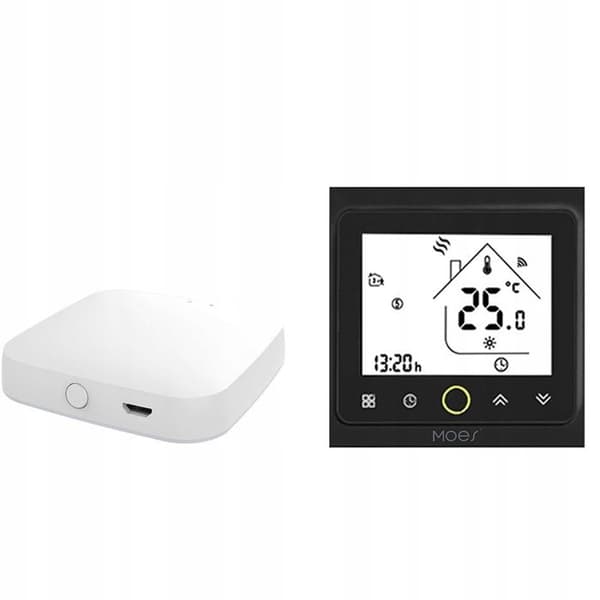 Intelligent Termostat - ARHATREYA - Zigbee - Värme i Golv med Vatten - Programmerbar - Svart