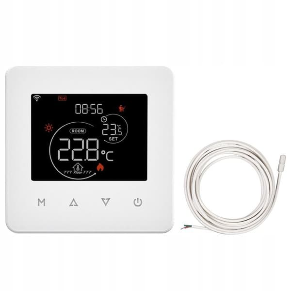 Intelligent Termostat - MOES - Tuya WiFi - Elektrisk Golvvärme - 16A - Röststyrning
