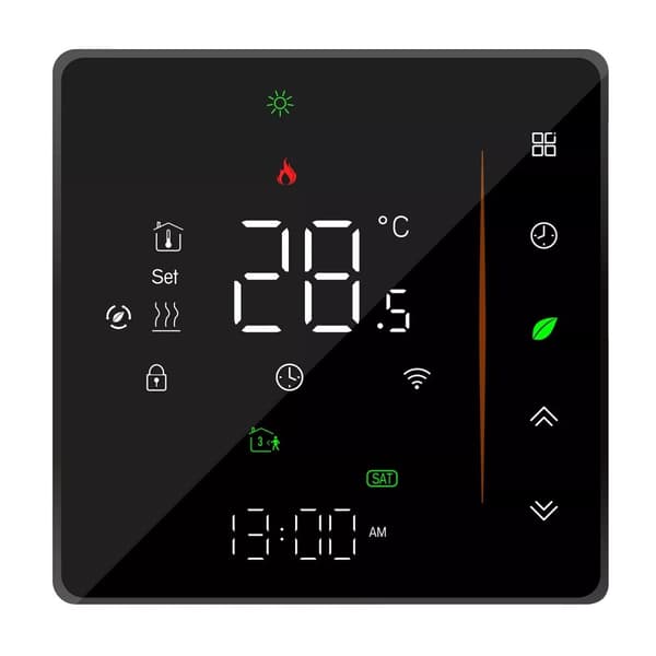 WiFi Smart Termostat, Ställ Temperaturintervall 5-35℃, Noggrannhet ±1℃, Kompatibel med Smarta Hem-system,Elektrisk uppvärmning