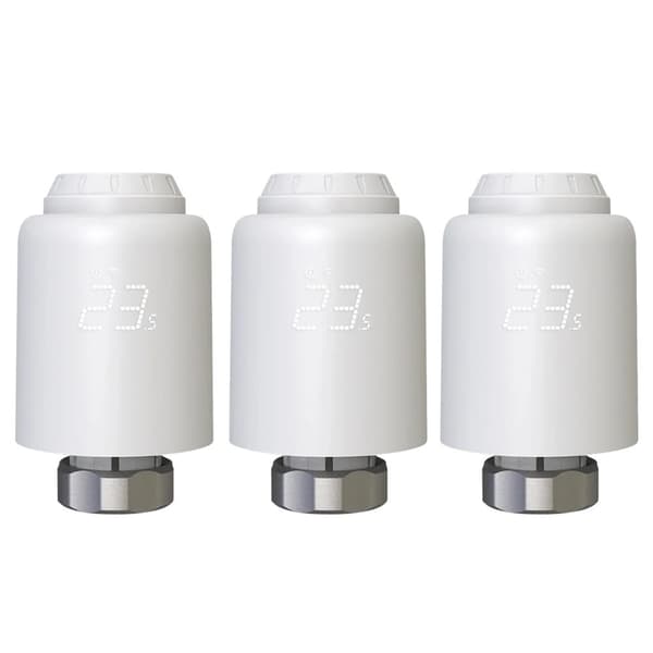 Smart radiatorventil, programmerbar temperaturkontrol, stemmestyring, app-fjernbetjening,3 STK