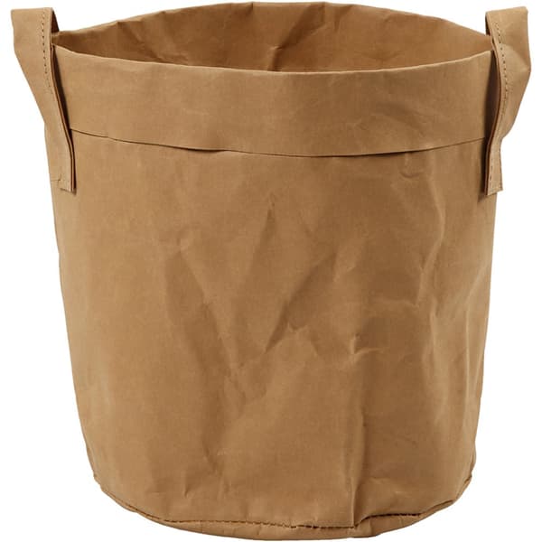 Förvaringspåse i läderpapper - Rund - 20 cm