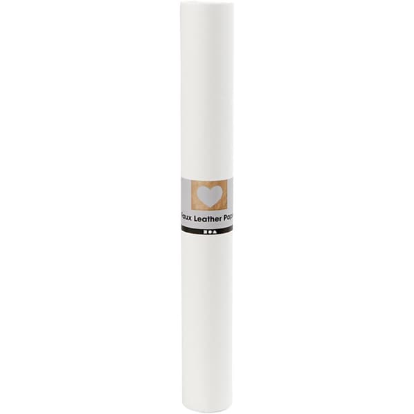 Läderpapper - B: 50 cm - Tjocklek 0,55 mm - Vit - 1 m