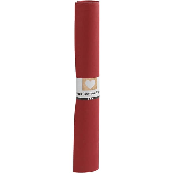 Läderpapper - B: 50 cm - Tjocklek 0,55 mm - Röd - 1m