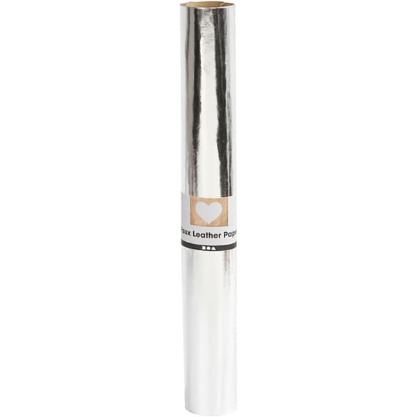 Läderpapper - B: 49 cm - Tjocklek 0,55 mm - Silver - 1m