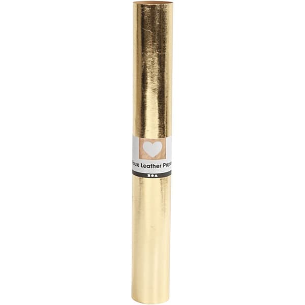 Läderpapper - B: 49 cm - Tjocklek 0,55 mm - Guld - 1m