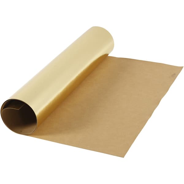 Läderpapper - B: 49 cm - Tjocklek 0,55 mm - Guld - 1m