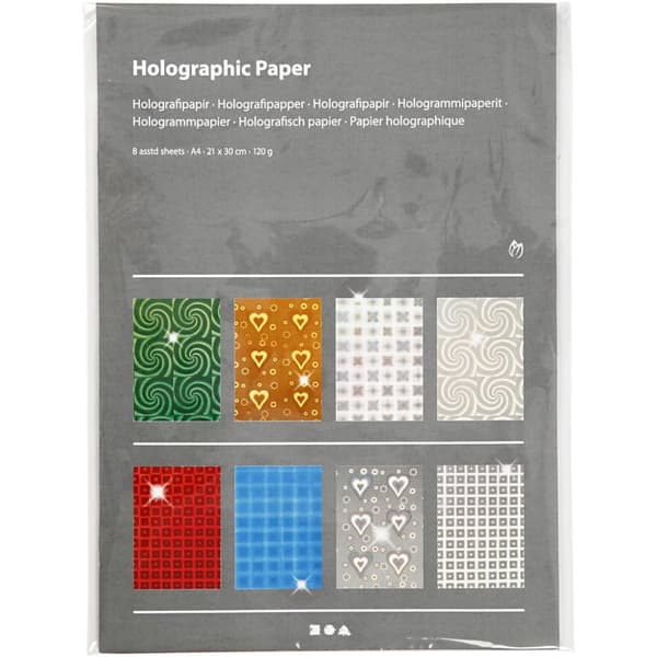 Holografipapper - A4 - 21 x 30 cm - 120 g - 80 ark