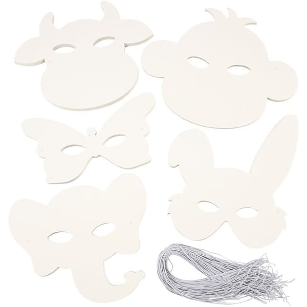 Djurmasker - H: 13-24 cm - B: 20-28 cm - 100 st
