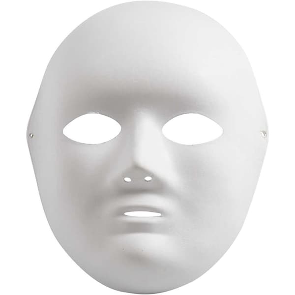 Helmasker av papp - H: 22 cm - B: 17 cm - 10 st