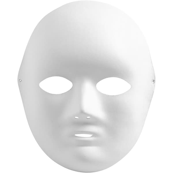 Helmasker av papp - H: 22 cm - B: 17 cm - 10 st