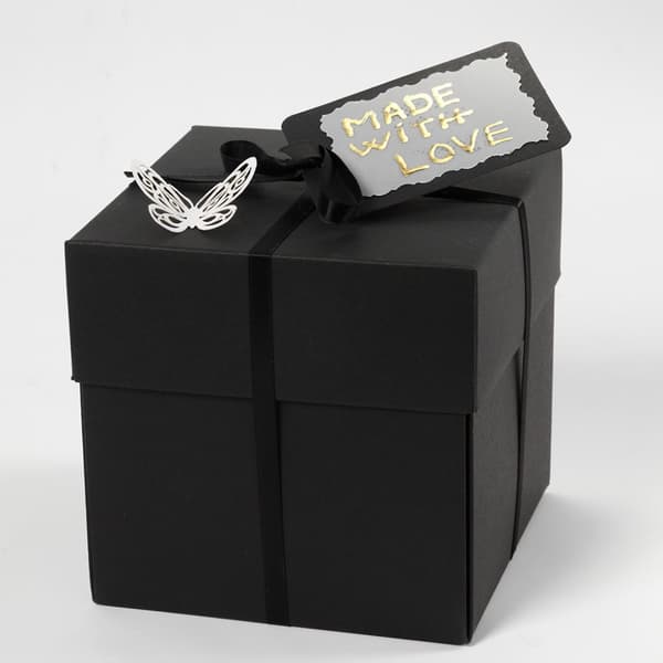 Exploding Box - H: 12 cm - Svart - Presentask