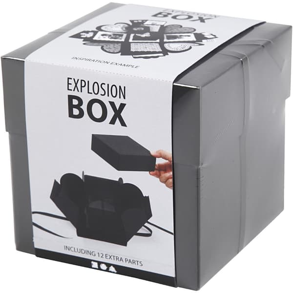 Exploding Box - H: 12 cm - Svart - Presentask