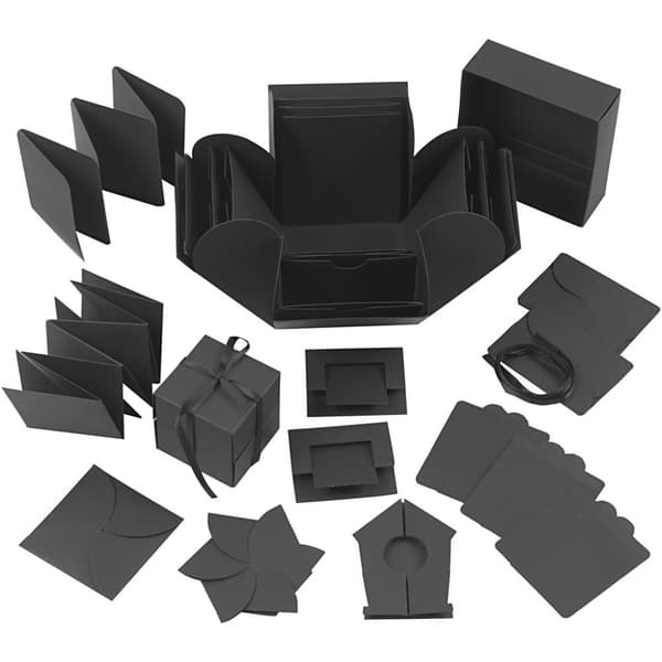 Exploding Box - H: 12 cm - Svart - Presentask