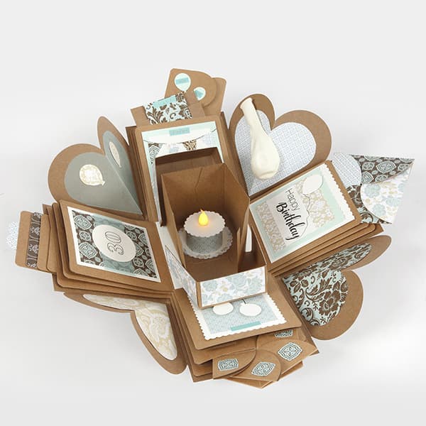 Exploding Box - H: 12 cm - Natur - Presentask