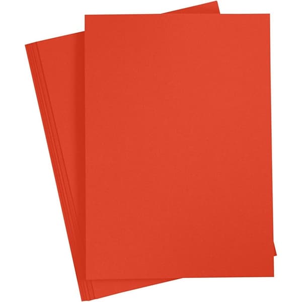 Färgad kartong - A2 - 420 x 600 mm - 180 g - Röd - 100 ark