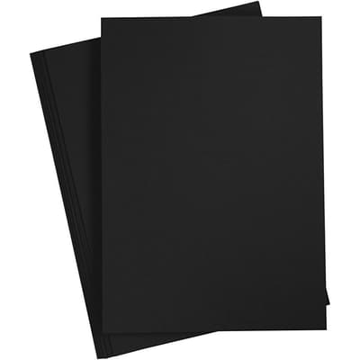 Färgad kartong - A2 - 180 g - Kolsvart - 10 ark