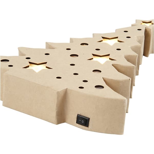 Pappfigur med ljus - Julgran - 27 cm X 21,5 cm - Djup 4 cm