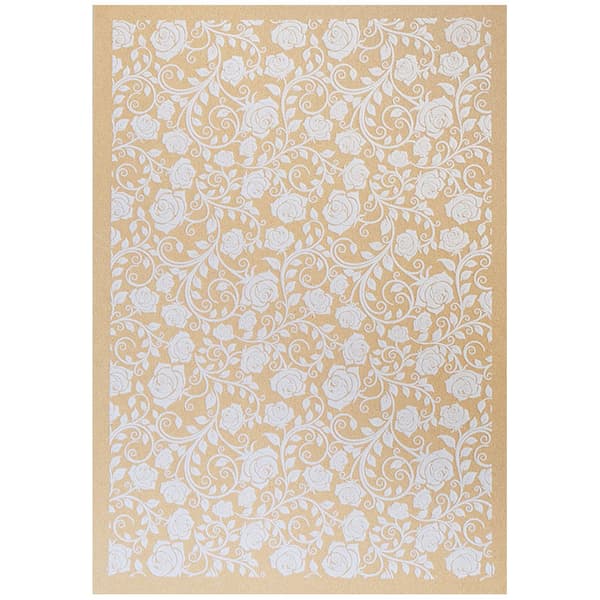 Velour Papper A4 - Rosor Kraft - 10 ark - 275 g