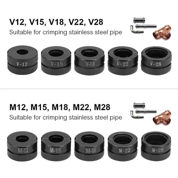 Hydraulisk Rørværktøj til Klemning, Til Pex Fittings, Til Kobber Fittings, V og M