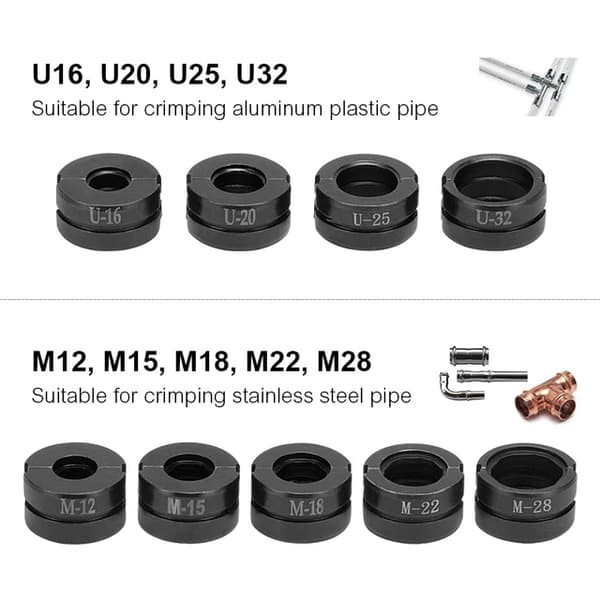 Hydraulisk Rørværktøj til Klemning, Til Pex Fittings, Til Kobber Fittings, U og M