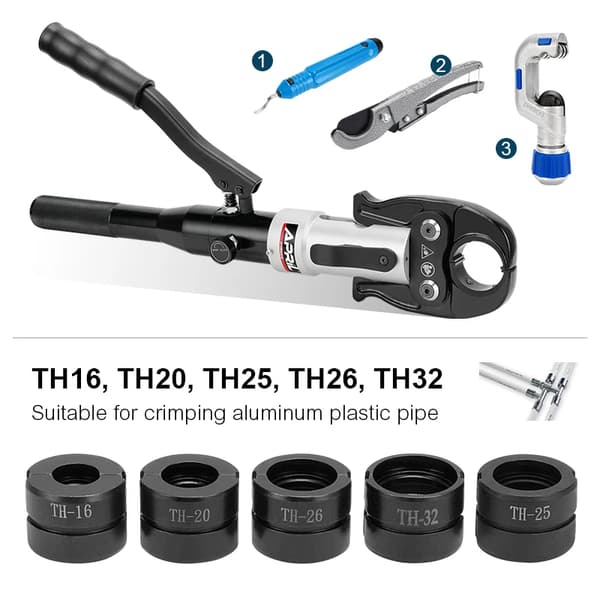 Hydraulinen puristustyökalusarja, alumiiniseosmateriaali, pyörivä pää, TH16 20 25 26 32mm