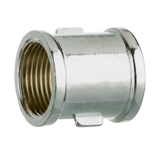 Forkromet messingmuffe 3/4” F/F