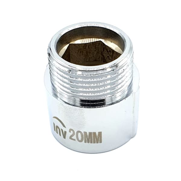 Forkromet messingforlænger 3/4"" 20 mm