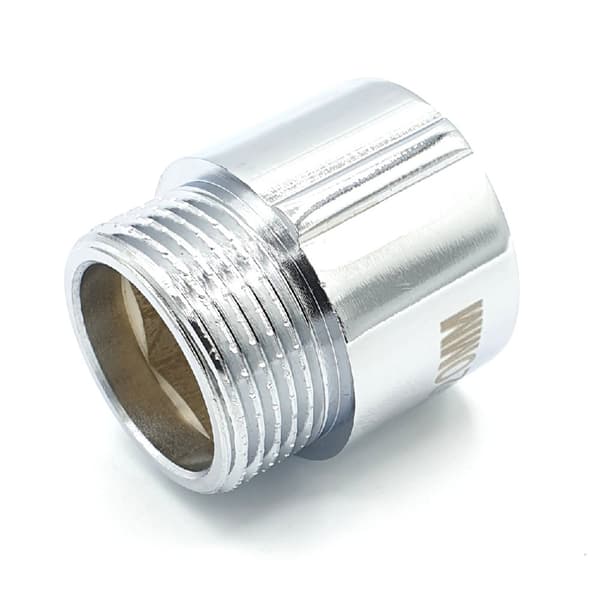 Forkromet messingforlænger 3/4"" 20 mm