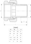 Miniatyrbillede 2 af 2: Messing lige skrue 1”
