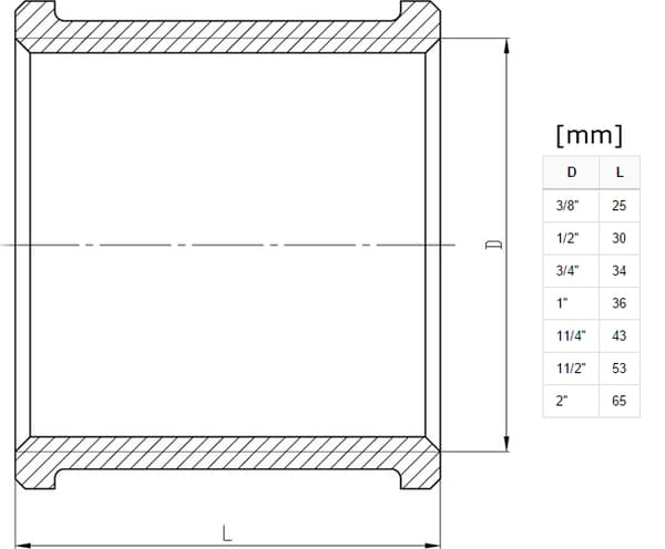 Messingmuffe 3/4"" GW/GW