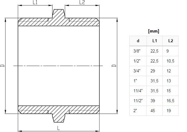 Mässingsnippel 3/4"" M/M