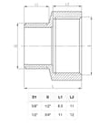 Miniatyrbillede 3 af 3: Forkromet messing reduktionskobling 1/2"x3/8"" GW/MZ