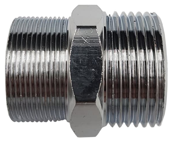 Forkromet messingnippel 3/4"" M24 M24