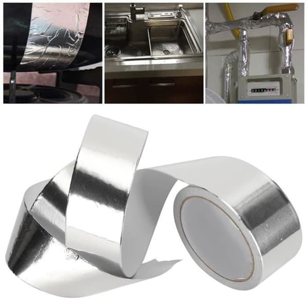 HURRISE Värmebeständig vattentät aluminiumfolietejp - Vit - Silver
