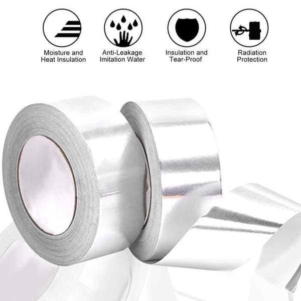 HURRISE Värmebeständig vattentät aluminiumfolietejp - Vit - Silver