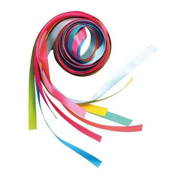 Polyester satinband 80 cm x 9 mm Sortiment av 10 färger - MegaCrea DIY Multicolor - Sortiment.