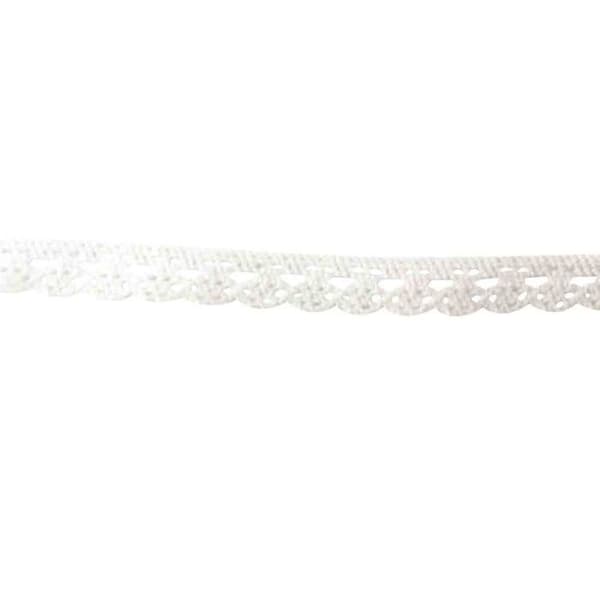 Spetsband - MÉGACRÉA - 1 cm x 2 m - Bomull - Vit - Blomma
