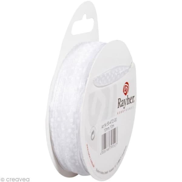 Organdy band - RAYHER - Vit - 10 mm - 10 m