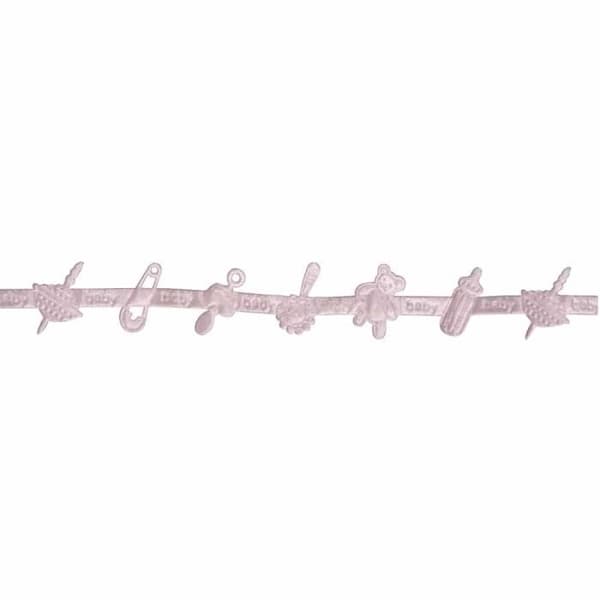 Satinband Födelsemotiv Rosa 4 meter - Rayher