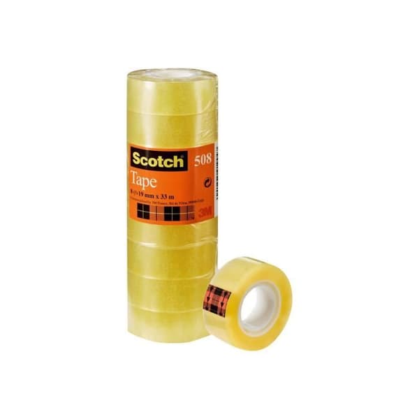 Scotch kontorstejp 19 mm x 33 m klar (pack med 8)