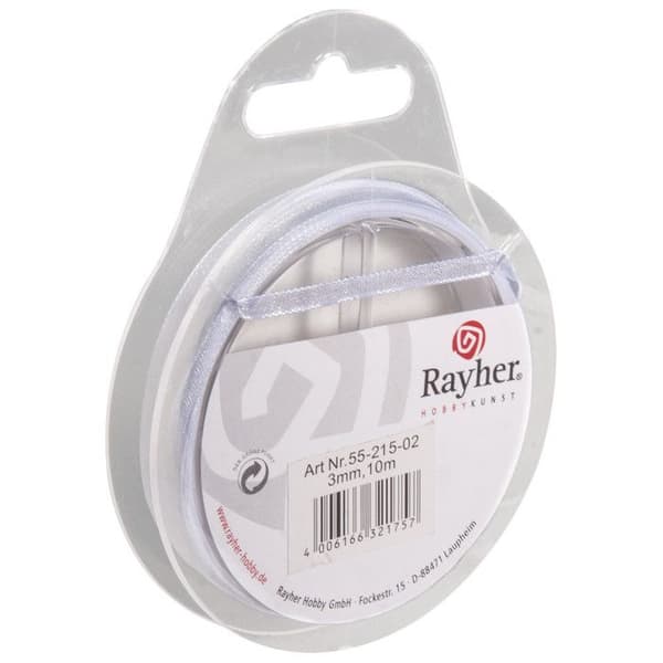 Organza band vit 3 mm 10 m