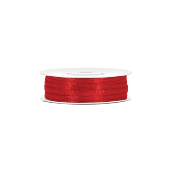 Rött satinband 3mm - 50m