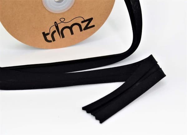 Band - spole med Trimz-band - TCBLK2020-Col3 - Svart bias 20 m x 20/10/10 mm