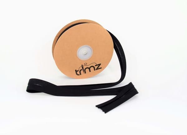 Band - spole med Trimz-band - TCBLK2020-Col3 - Svart bias 20 m x 20/10/10 mm