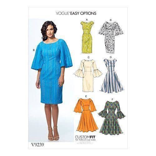 Vogue Patterns Eyelet Tyg Klänningar, flerfärgade, storlekar 614 - 9239A5