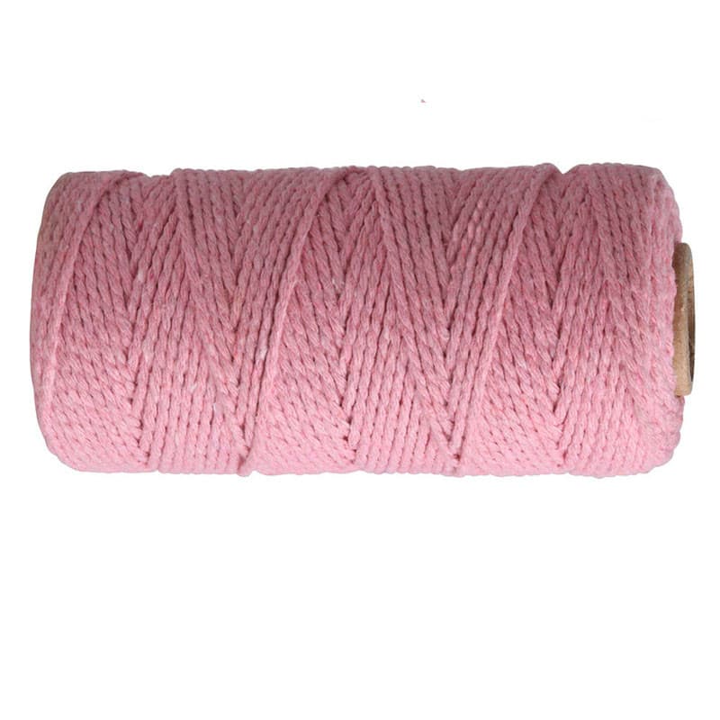 Bomullssnöre 1 rulle Rosa 100 m/2 mm